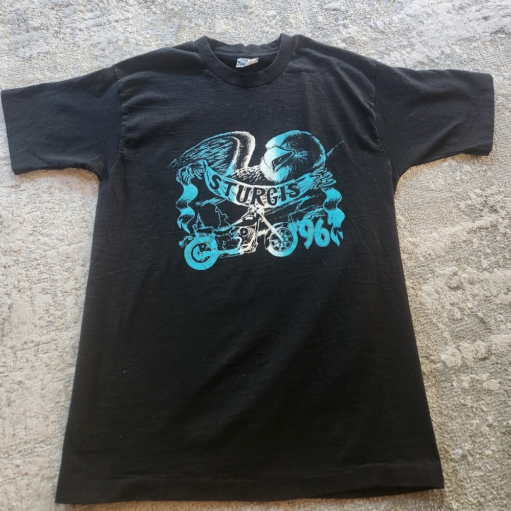 Vintage Single Stitch Sturgis Black Hills Rally 1996 Biker T-Shirt Size Large